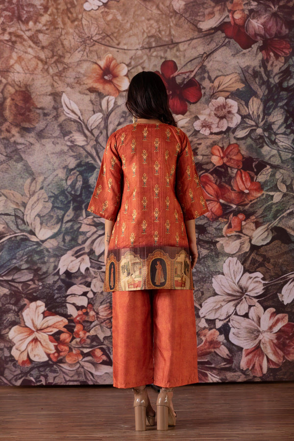 Mughal Rustic Orange Co Ord Set - Yuvani