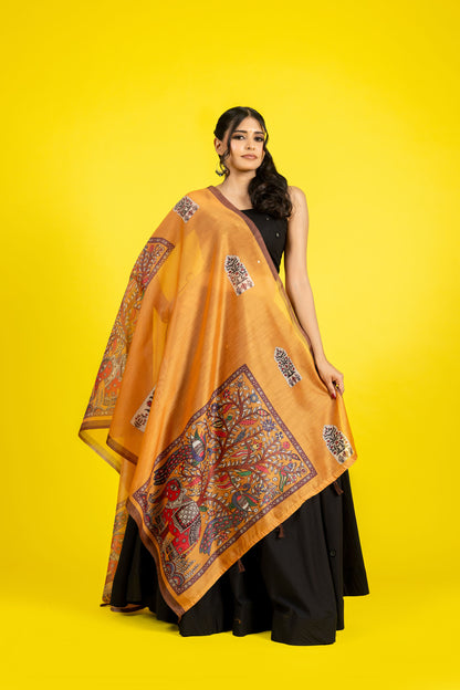 Kesarika Chanderi Dupatta