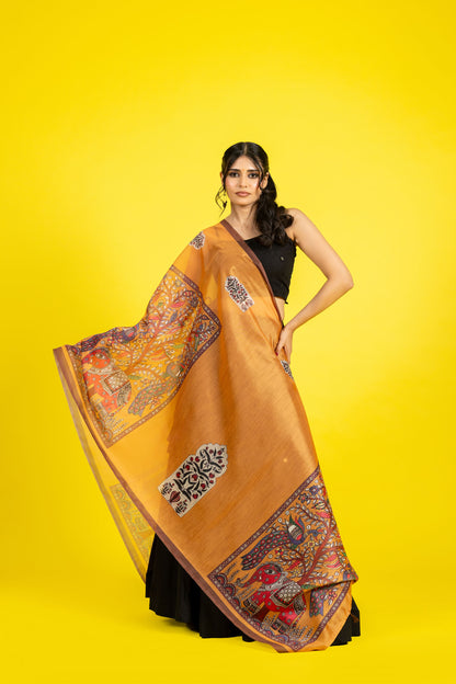 Kesarika Chanderi Dupatta