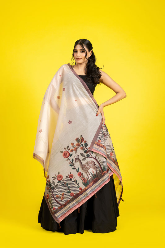 Kasturi Chanderi Dupatta
