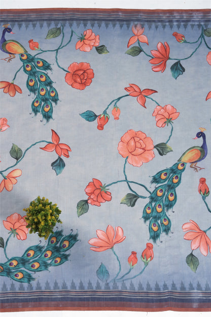 Utsav Mor Linen Saree - Yuvani
