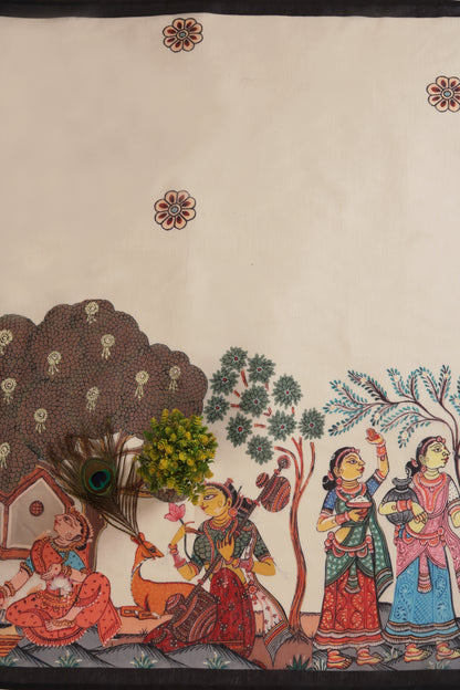 Vrindavan Vaas Chanderi Saree - Yuvani