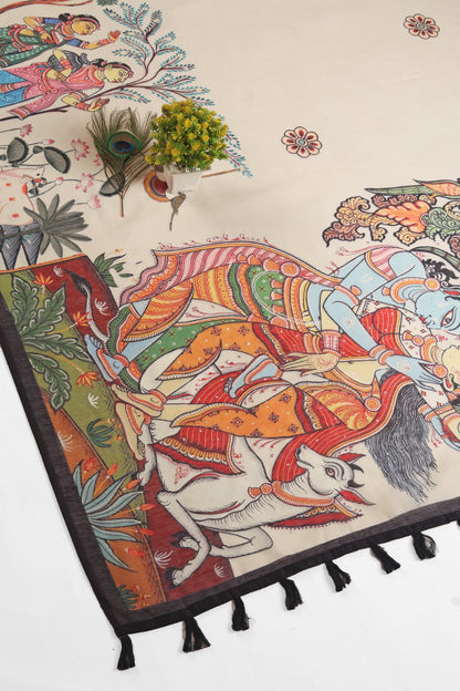 Vrindavan Vaas Chanderi Saree - Yuvani