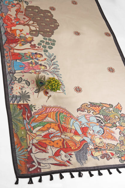 Vrindavan Vaas Chanderi Saree - Yuvani
