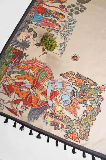 Vrindavan Vaas Chanderi Saree - Yuvani