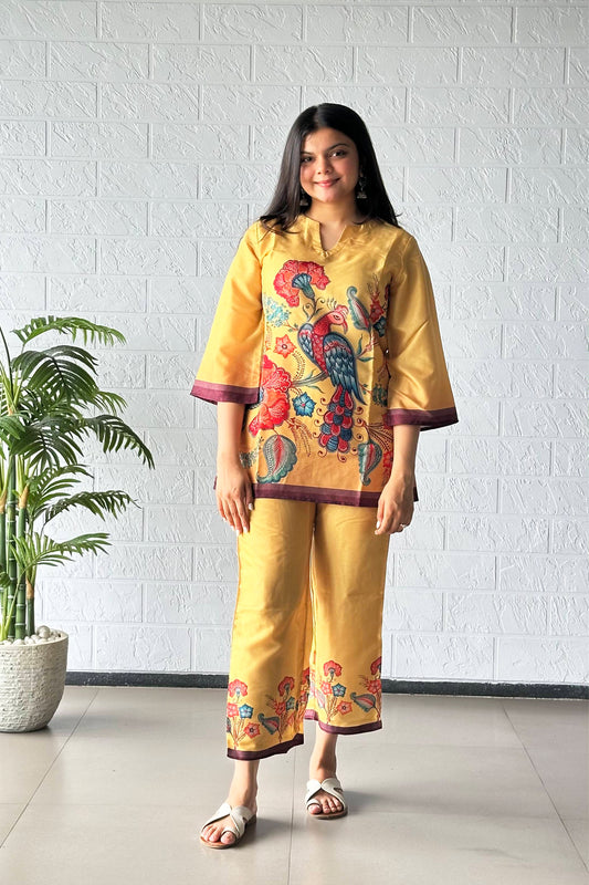 Yellow Peacock Coord Set - Yuvani