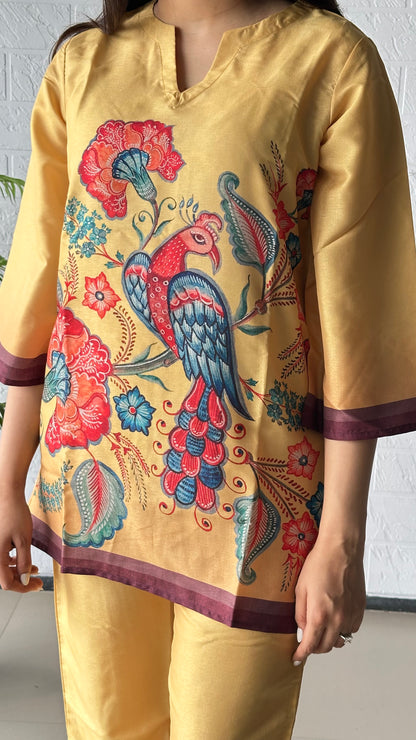 Yellow Peacock Coord Set - Yuvani