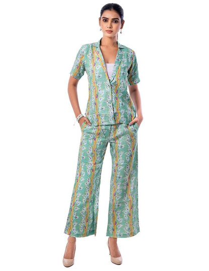 Sea Green Dreams Blazer Co-ord Set - Yuvani
