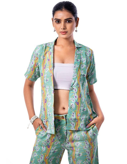 Sea Green Dreams Blazer Co-ord Set - Yuvani